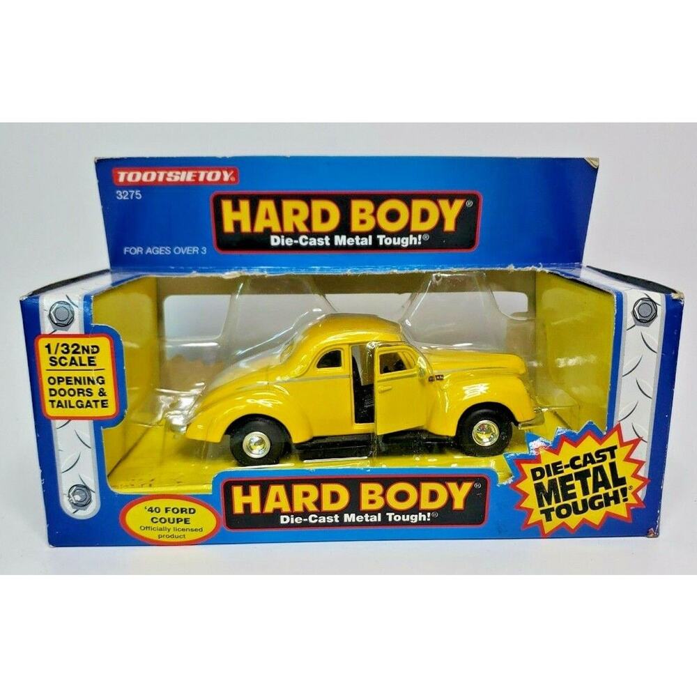 1996 TootsieToy Hard Body Die Cast ’40 Ford Coupe 1/32 Scale Yellow New HW5